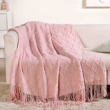 Softgirl Knitted Sofa Throw Pink