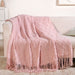 Softgirl Knitted Sofa Throw Pink