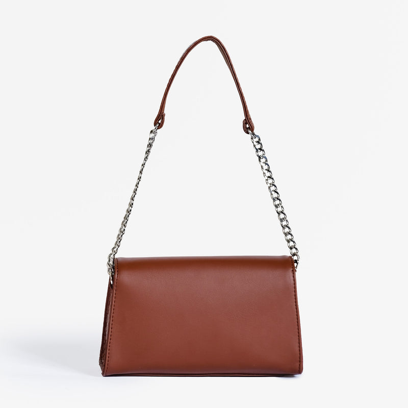 Soi Lisse Brown Shoulder Bag