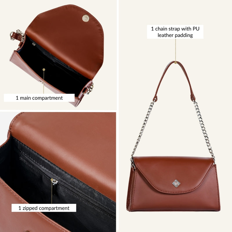 Soi Lisse Brown Shoulder Bag