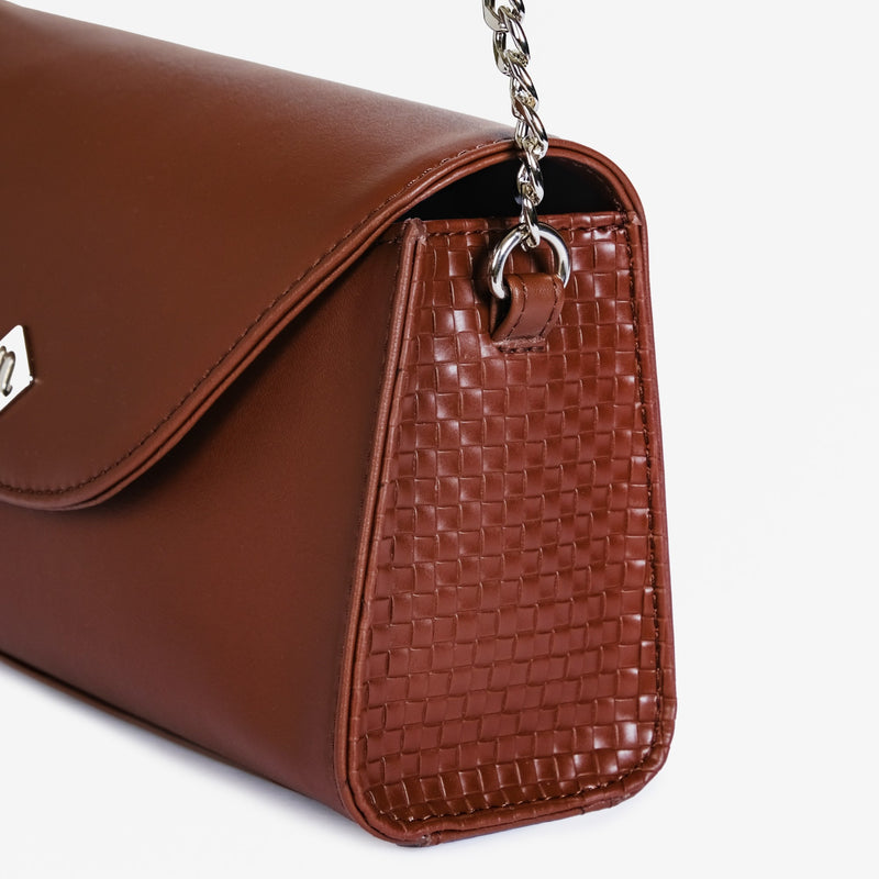 Soi Lisse Brown Shoulder Bag