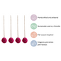 Sola Floral Ball Hanging Decor Set of 4 Magenta Pink