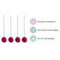 Sola Floral Ball Hanging Decor Set of 4 Magenta Pink