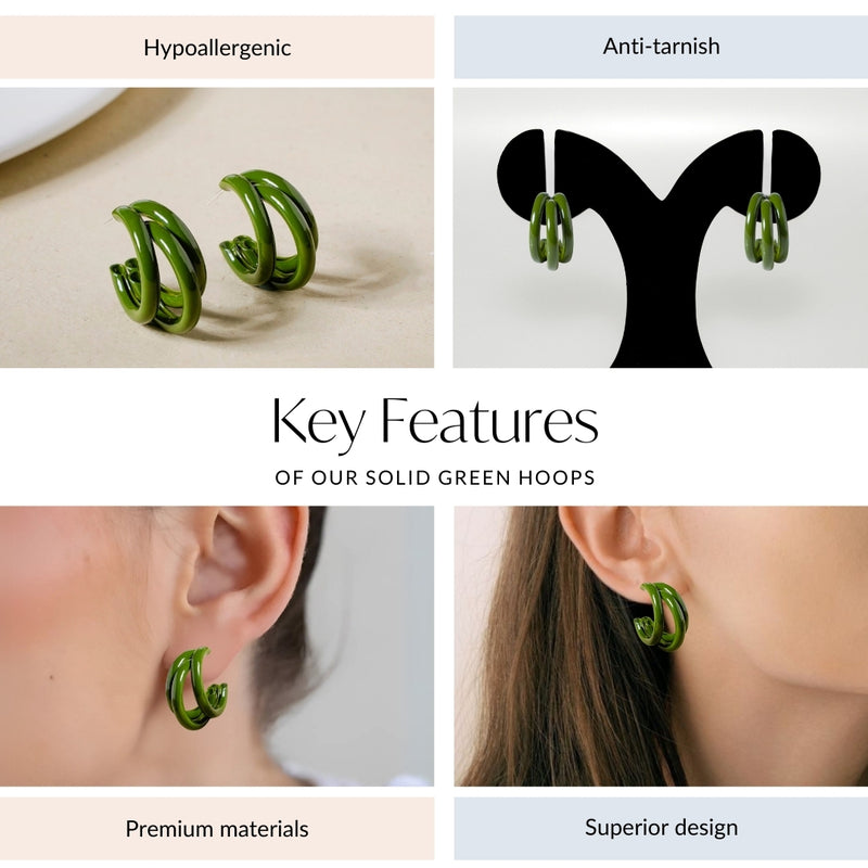 Solid Green Hoops