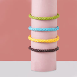 Set Of 3 Faux Leather Solid Bracelet