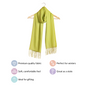 Solid Green Ladies Scarf With Fringes