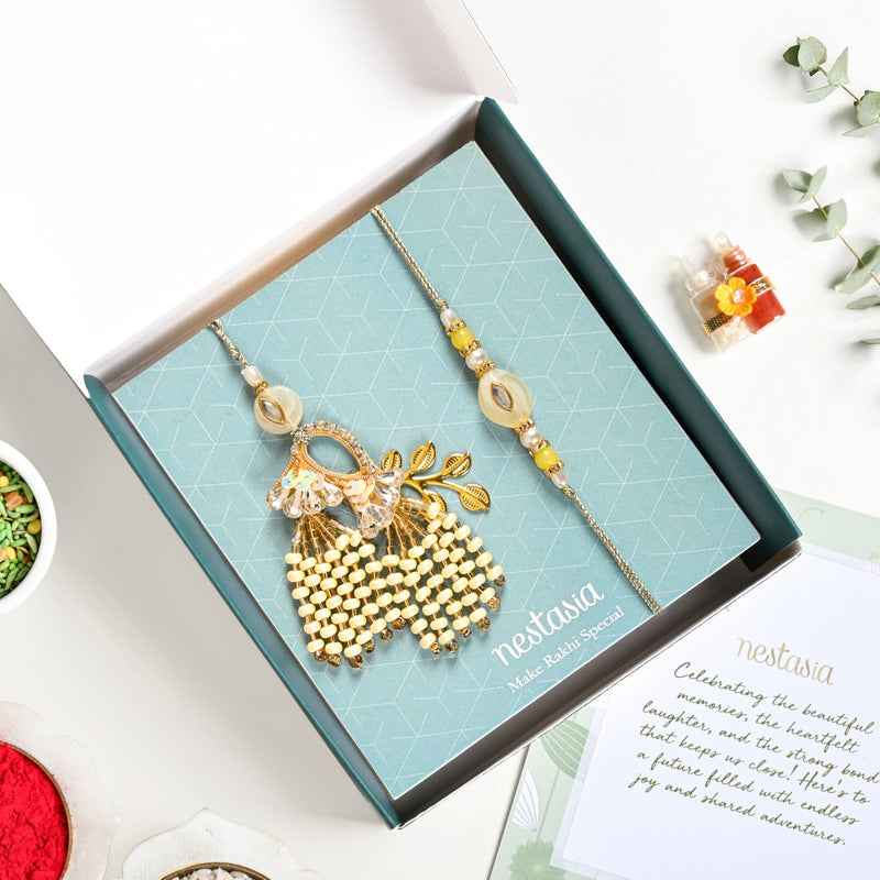 Gilded Cascade Rakhi And Lumba Set