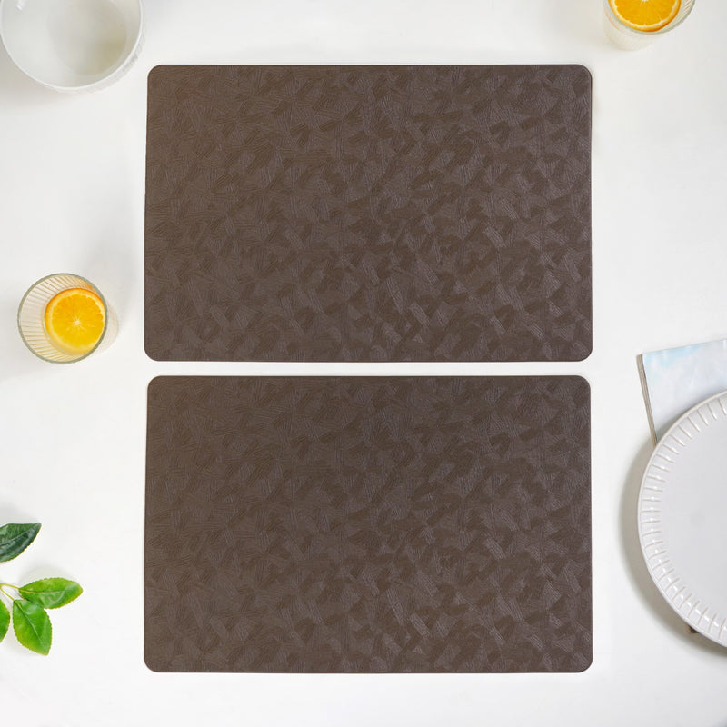 Songket Pattern Brown Dinner Table Mat Set Of 6