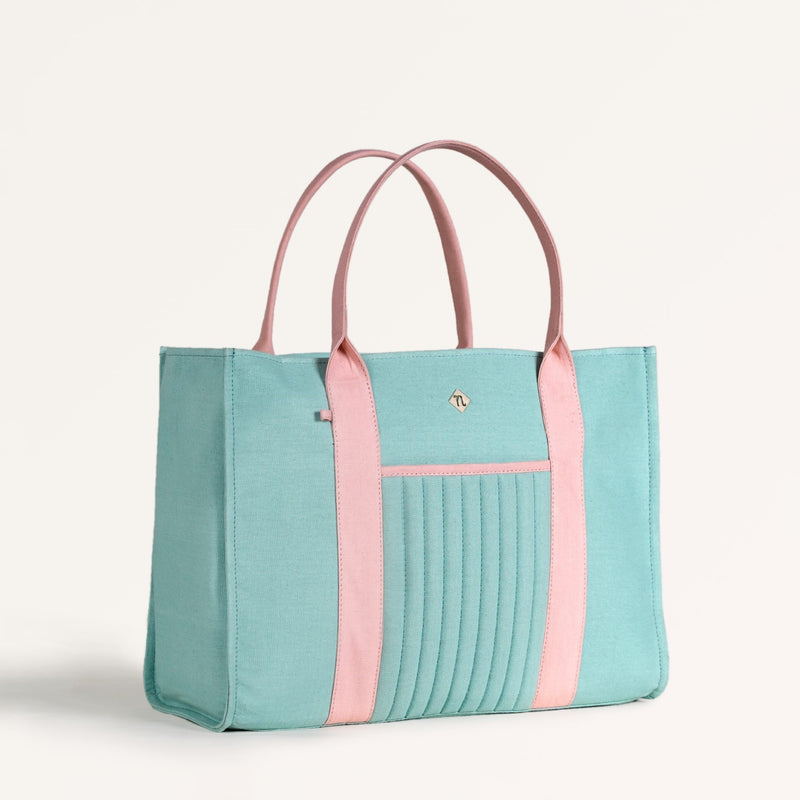Sorella Mint Canvas Tote Bag With Coin Pouch