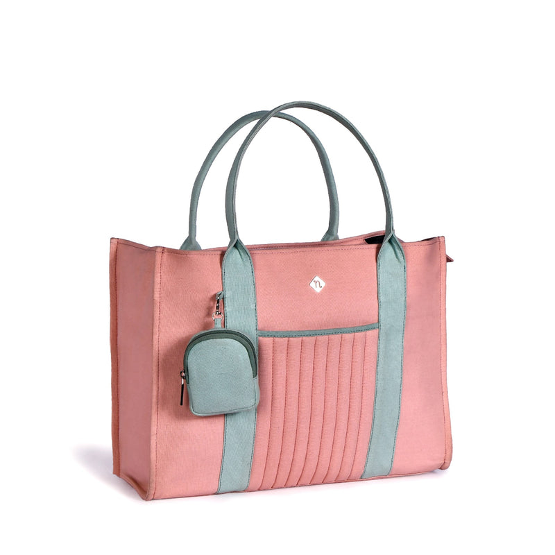 Sorella Pink Canvas Tote Bag With Coin Pouch