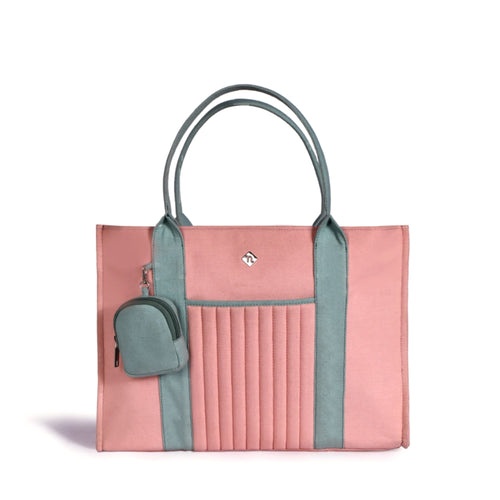 Sorella Pink Canvas Tote Bag With Coin Pouch