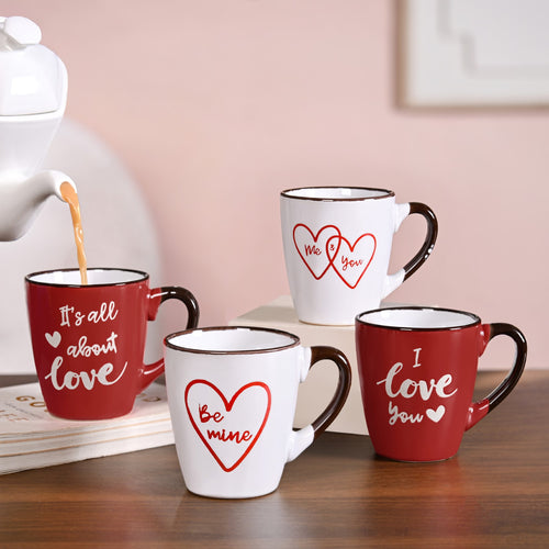 Soulmate Love Quotes Ceramic Mug Set Of 4
