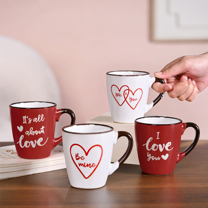 Soulmate Love Quotes Ceramic Mug Set Of 4