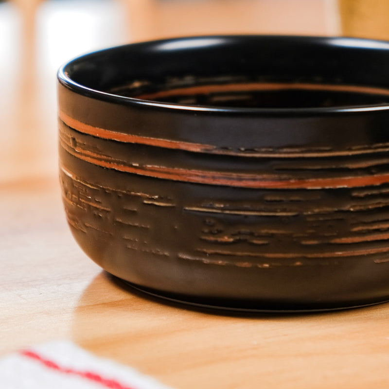 Exotic Ceramic Soup Bowls Black Set Of 4 400ml - Soup bowls, ceramic bowls set, soup bowls set, black bowls, serving bowls, icecream bowls