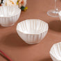 Stoneware Ivory Scallop Rimmed Soup Bowl Set Of 4 350ml - Serving bowls, ceramic bowls, white bowls, bowls set, soup bowls, dessert bowls