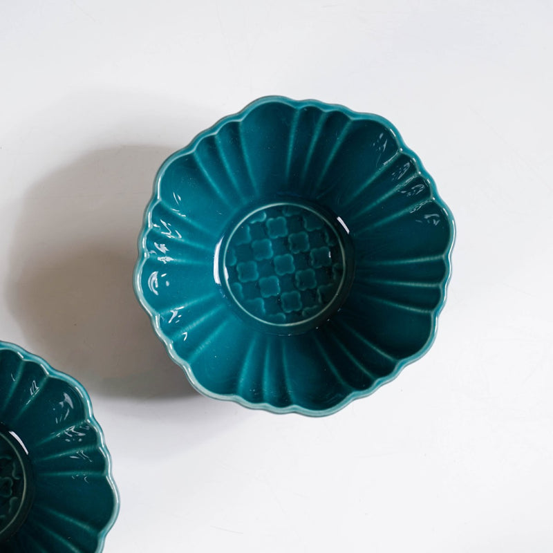 Luxe Ceramic Soup Bowls Dark Green Set Of 4 350ml - Snack bowl, ceramic bowl set, small bowls, soup bowls, ceramic soup bowls