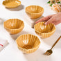 Scallop Rimmed Ceramic Soup Bowl Set Of 4 Yellow Ochre 350ml