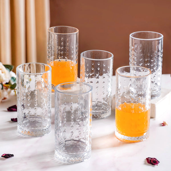 Diamond Design Highball Glass Set Of 6 490ml