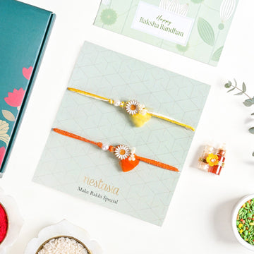 Special Festive Rakhi Gift Hamper Set Of 4 With Box And Card