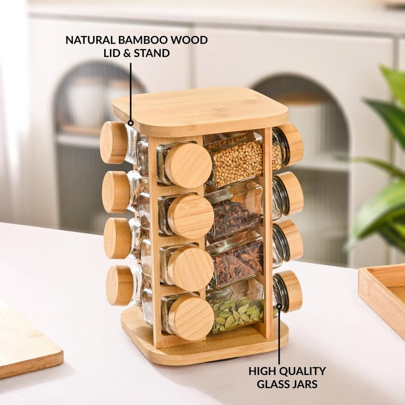 Spice Containers With Rotating Stand Set Of 17 120ml