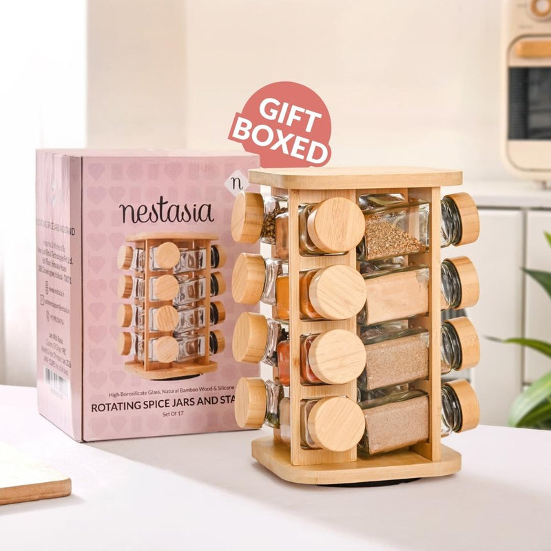 Spice Containers With Rotating Stand Set Of 17 120ml