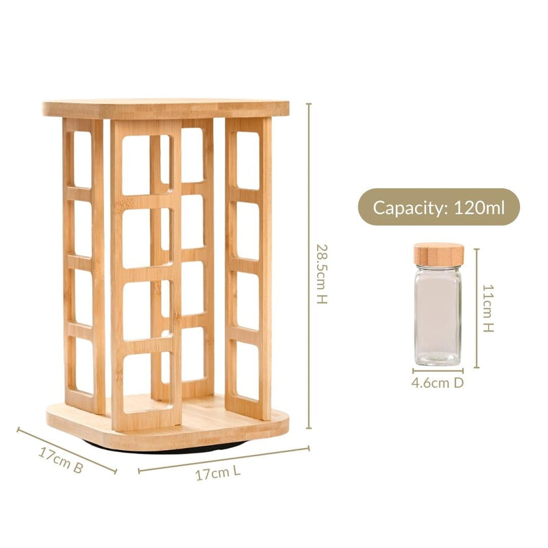 Spice Containers With Rotating Stand Set Of 17 120ml