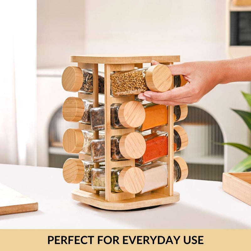 Spice Containers With Rotating Stand Set Of 17 120ml