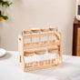 Glass Spice Jars With Wooden Storage Rack