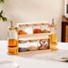 Kitchen Storage Rack With Spice Jars And Oil Dispensers