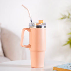 Peachy Spillproof Stainless Steel Water Bottle With Straw