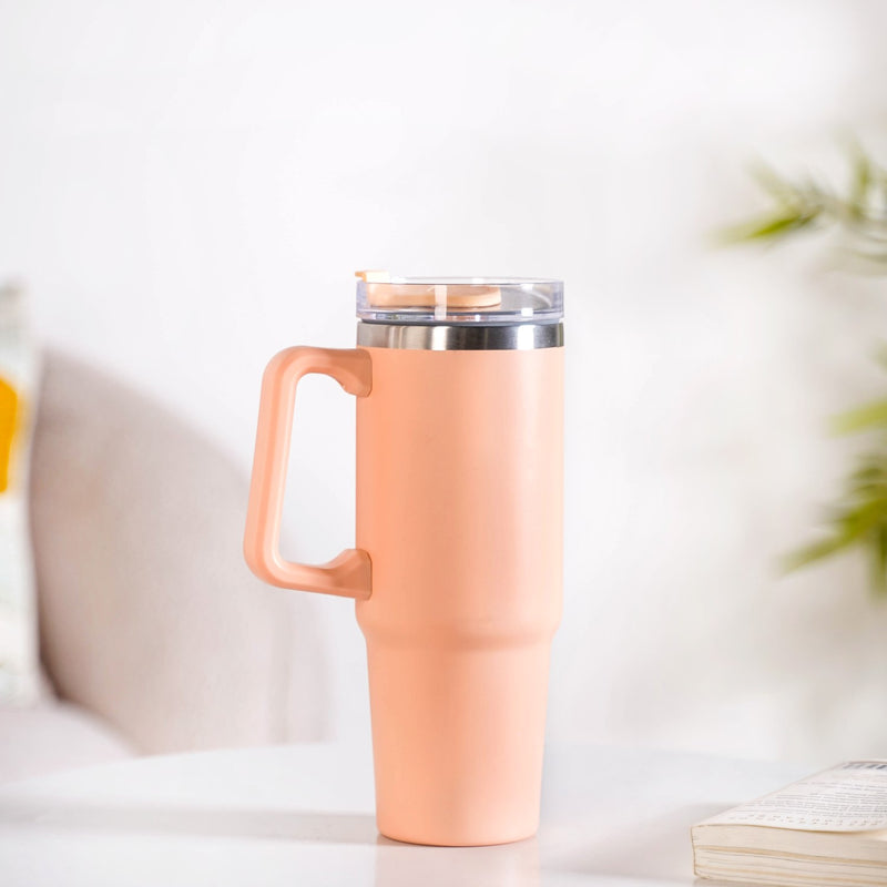 Peachy Spillproof Stainless Steel Water Bottle With Straw