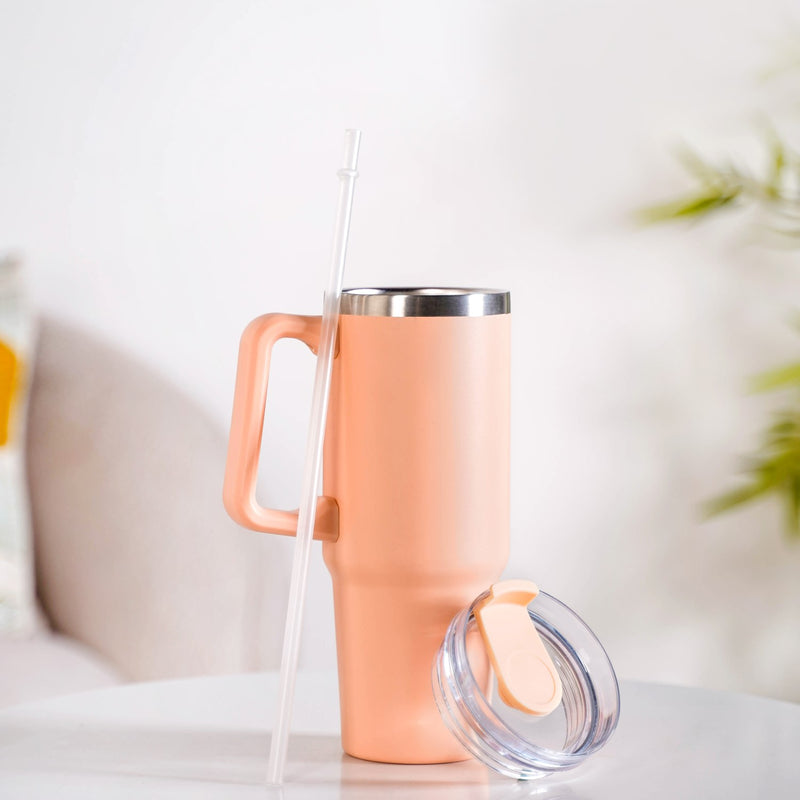 Peachy Spillproof Stainless Steel Water Bottle With Straw