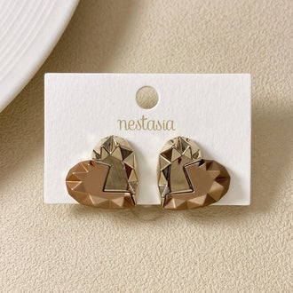 Split Heart Golden Studs