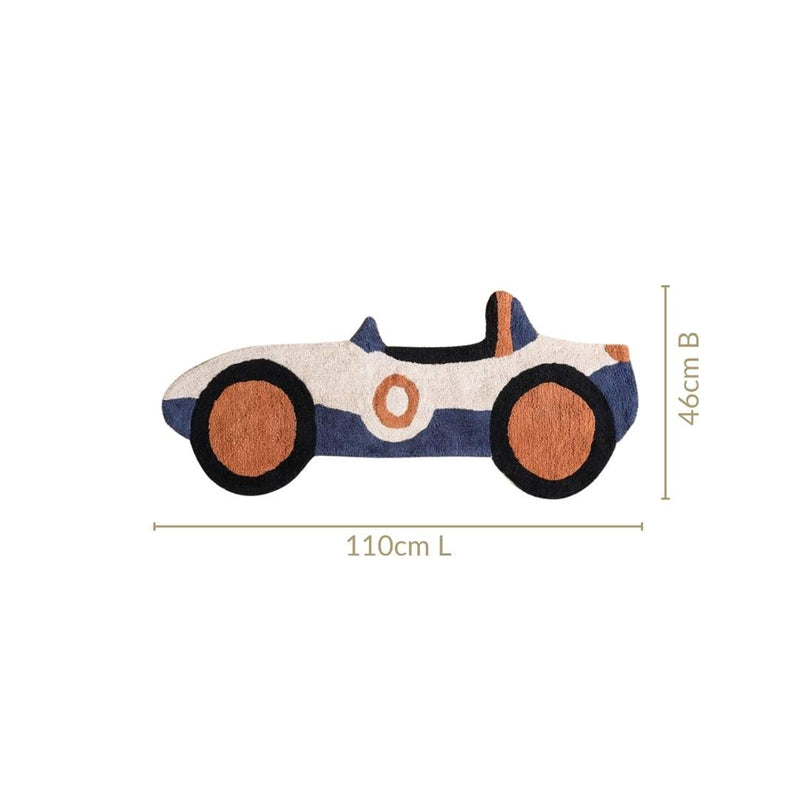 Sports Car Tufted Kids Rug 110x46cm