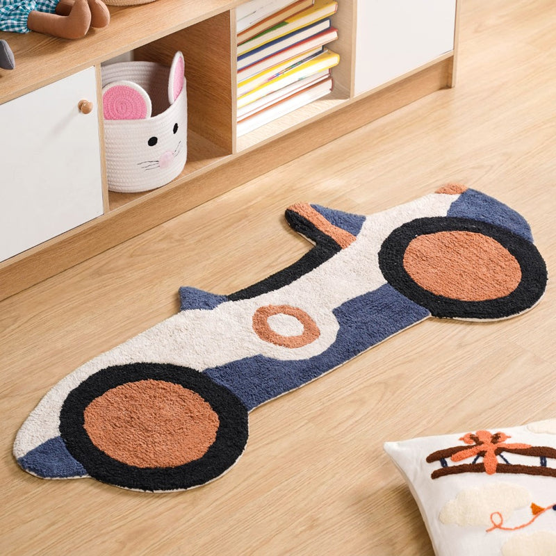 Sports Car Tufted Kids Rug 110x46cm