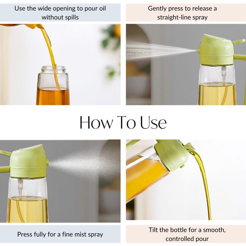 Spray And Pour Oil Dispenser Bottle Green 470ml