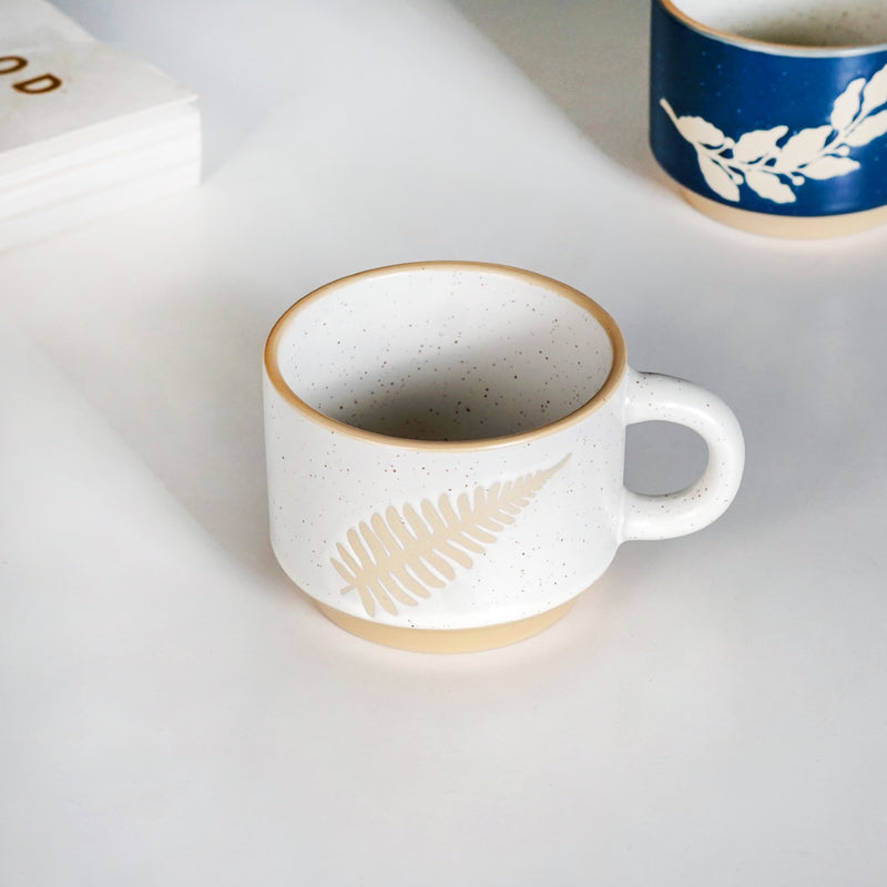 Spring Leaf Stackable Ceramic Cup Set Of 4 145ml