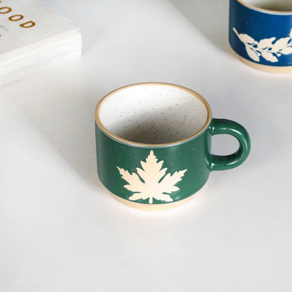 Spring Leaf Stackable Ceramic Cup Set Of 4 145ml