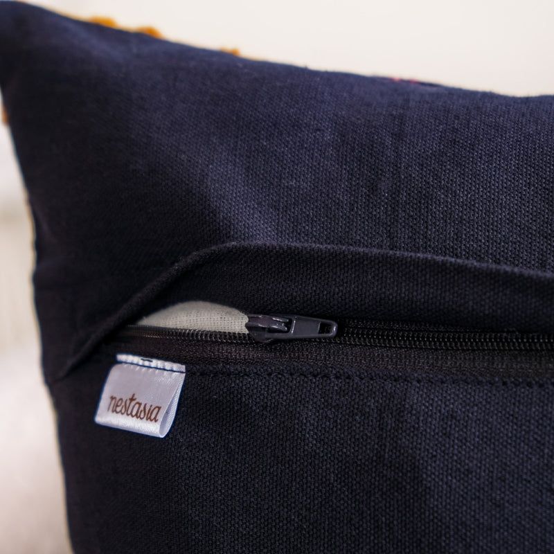 Spring Bling Beaded Cotton Cushion Cover 16x16 Inch