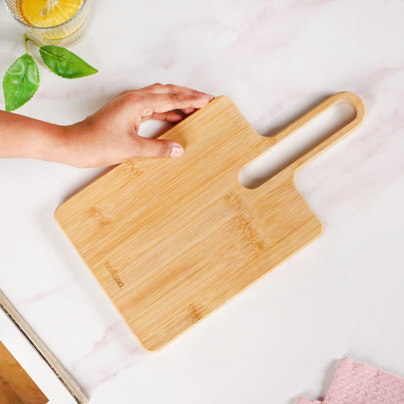 Square Bamboo Platter Board With Handle
