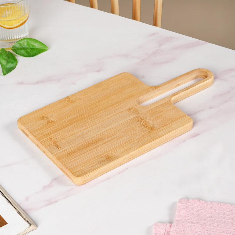 Square Bamboo Platter Board With Handle