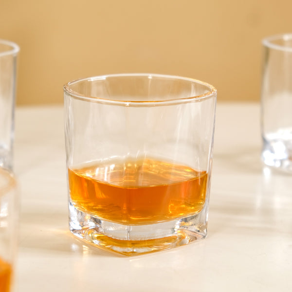 Square Base Whiskey Glass Set Of 6 250ml