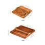 Square Wood Serving Tray With Gold Handles Set Of 2