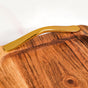 Square Wood Serving Tray With Gold Handles Set Of 2