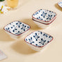 Floral Square Ceramic Bowls Set Of 4 Blue 300ml - soup bowl set, small bowls, snack bowls, soup bowls, bowl, bowls set of 2, snack bowls set