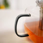 Square Glass Teapot With Black Tinted Handle 1250ml