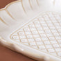 Scalloped Rimmed Square Platter Set Of 2 Ivory 8 Inch