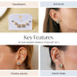 Square Sparkle Studs Set Of 3