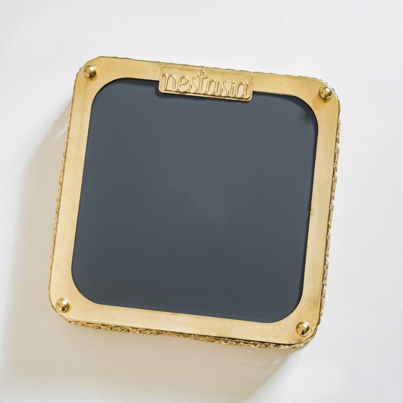 Square Decorative Tray With Glass Mirror Large