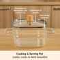Square Borosilicate Cooking Pot 2200ml